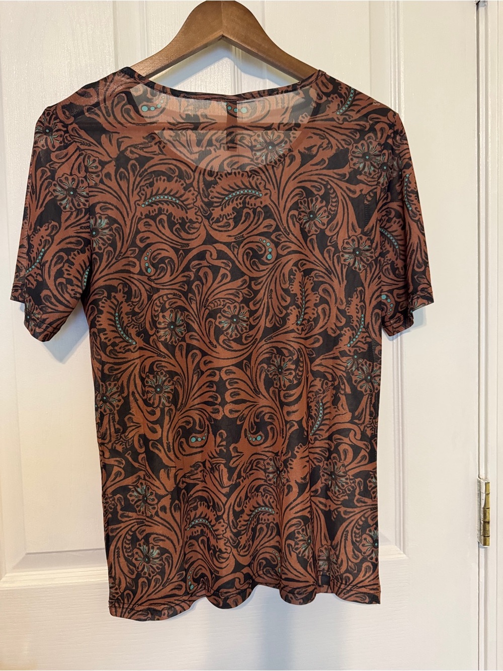 Sterling Kreek Keep it western mesh short sleeve top - Picture 2 of 4